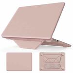 For MacBook Air 13.6 inch A3113 / A2681 Business Magnetic Holder PC + PU Laptop Protective Case(Pink)