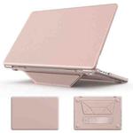 For MacBook Pro 16.2 inch A2991 / A2485 Business Magnetic Holder PC + PU Laptop Protective Case(Pink)