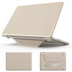 For MacBook Pro 16.2 inch A2991 / A2485 Business Magnetic Holder PC + PU Laptop Protective Case(Gold)