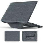 For MacBook Pro 13.3 inch M1 A2338 Fabric Magnetic Holder Laptop Protective Case(Grey)