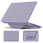 For MacBook Pro 13.3 inch M1 A2338 Fabric Magnetic Holder Laptop Protective Case(Purple)