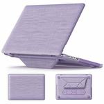 For MacBook Pro 14 inch A2918 / A2992 Fabric Magnetic Holder Laptop Protective Case(Purple)