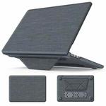 For MacBook Air 13.6 inch A3113 / A2681 Fabric Magnetic Holder Laptop Protective Case(Grey)