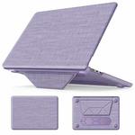 For MacBook Air 13.6 inch A3113 / A2681 Fabric Magnetic Holder Laptop Protective Case(Purple)