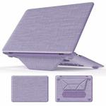 For MacBook Air 13.3 inch A2337 Fabric Magnetic Holder Laptop Protective Case(Purple)