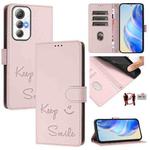 For Cubot Max 5 Smile Embossing RFID Leather Phone Case(Pink)