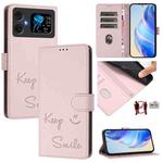 For Cubot A20 Smile Embossing RFID Leather Phone Case(Pink)