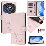 For Cubot A30 Smile Embossing RFID Leather Phone Case(Pink)