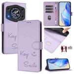 For Cubot A30 Smile Embossing RFID Leather Phone Case(Light Purple)