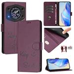 For Cubot A30 Smile Embossing RFID Leather Phone Case(Violet)