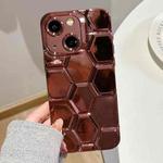 For iPhone 14 Electroplating Laser Engraving 3D Honeycomb TPU Phone Case(Rose Gold)