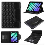 For iPad mini 6 / mini 2024 Diamond Pattern Hardware Buckle Smart Leather Tablet Case(Black)