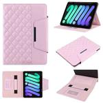 For iPad mini 6 / mini 2024 Diamond Pattern Hardware Buckle Smart Leather Tablet Case(Pink)