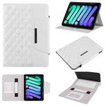For iPad mini 6 / mini 2024 Diamond Pattern Hardware Buckle Smart Leather Tablet Case(Whtie)