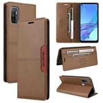 For OPPO A53 / A53s GQUTROBE G01 RFID Anti-theft Leather Phone Case(Brown)