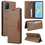 For OPPO A54 4G / A16 GQUTROBE G01 RFID Anti-theft Leather Phone Case(Brown)