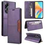 For OPPO A58 4G GQUTROBE G01 RFID Anti-theft Leather Phone Case(Purple)