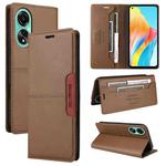 For OPPO A78 4G GQUTROBE G01 RFID Anti-theft Leather Phone Case(Brown)