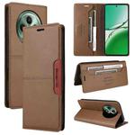 For OPPO Reno12 F 5G GQUTROBE G01 RFID Anti-theft Leather Phone Case(Brown)