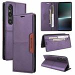 For Sony Xperia 1 V GQUTROBE G01 RFID Anti-theft Leather Phone Case(Purple)