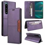 For Sony Xperia 5 III GQUTROBE G01 RFID Anti-theft Leather Phone Case(Purple)