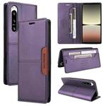 For Sony Xperia 5 IV GQUTROBE G01 RFID Anti-theft Leather Phone Case(Purple)