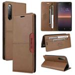 For Sony Xperia 10 II GQUTROBE G01 RFID Anti-theft Leather Phone Case(Brown)