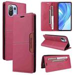 For Xiaomi Mi 11 Lite GQUTROBE G01 RFID Anti-theft Leather Phone Case(Red)