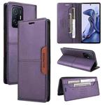 For Xiaomi 11T / 11T Pro GQUTROBE G01 RFID Anti-theft Leather Phone Case(Purple)