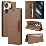 For Xiaomi Poco F6 GQUTROBE G01 RFID Anti-theft Leather Phone Case(Brown)