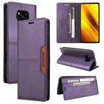 For Xiaomi Poco X3 NFC GQUTROBE G01 RFID Anti-theft Leather Phone Case(Purple)