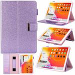 For iPad mini 6 / mini 2024 Hardware Buckle Deformation Holder Smart Leather Tablet Case(Glitter Purple)
