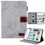 For iPad mini 6 / mini 2024 Fabric Contrast Color Smart Leather Tablet Case(Grey)