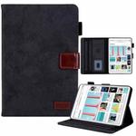 For iPad mini 6 / mini 2024 Fabric Contrast Color Smart Leather Tablet Case(Black)