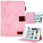 For iPad mini 6 / mini 2024 Fabric Contrast Color Smart Leather Tablet Case(Pink)