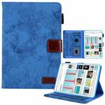 For iPad mini 6 / mini 2024 Fabric Contrast Color Smart Leather Tablet Case(Blue)