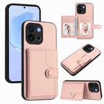 For OnePlus 13T Button Card Bag RFID Anti-theft Phone Case(Pink)