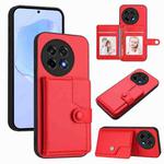 For OnePlus Ace 5 / Ace 5 Pro Button Card Bag RFID Anti-theft Phone Case(Red)