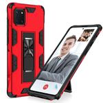 For Samsung Galaxy A81 Soldier Armor Shockproof TPU + PC Magnetic Protective Case with Holder(Red)