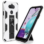 For LG Aristo 5+ Soldier Armor Shockproof TPU + PC Magnetic Protective Case with Holder(White)