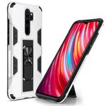 For Xiaomi Redmi Note 8 Pro Soldier Armor Shockproof TPU + PC Magnetic Protective Case with Holder(White)