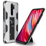 For Xiaomi Redmi Note 8 Pro Soldier Armor Shockproof TPU + PC Magnetic Protective Case with Holder(Silver)