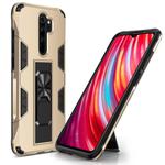 For Xiaomi Redmi Note 8 Pro Soldier Armor Shockproof TPU + PC Magnetic Protective Case with Holder(Gold)