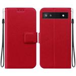 For Google Pixel 6a Ultra-thin Voltage Magnetic Buckle Leather Phone Case(Red)