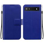 For Google Pixel 6a Ultra-thin Voltage Magnetic Buckle Leather Phone Case(Blue)