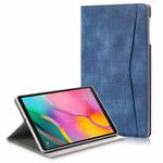 For Samsung Galaxy Tab A 10.1 (2019) T510/T515  Electric Pressed Horizontal Flip Leather Case with Card Slot(Dark Blue)