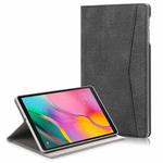 For Samsung Galaxy Tab A 10.1 (2019) T510/T515  Electric Pressed Horizontal Flip Leather Case with Card Slot(Black)