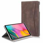 For Samsung Galaxy Tab A 10.1 (2019) T510/T515  Electric Pressed Horizontal Flip Leather Case with Card Slot(Coffee)