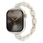 For Apple Watch 46mm / 49mm / 45mm / 44mm Quick Release Leaf Diamond Alloy Slim Watch Band(Starlight)