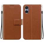 For Sony Xperia 5 V Ultra-thin Voltage Magnetic Buckle Leather Phone Case(Brown)